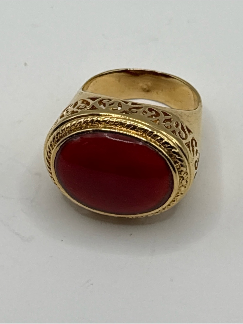 Sterling Silver Red Stone Ring size 8.5